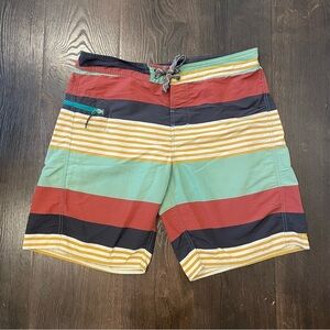 Patagonia Board Shorts Mens Size 34 Swim Striped Surf Beach